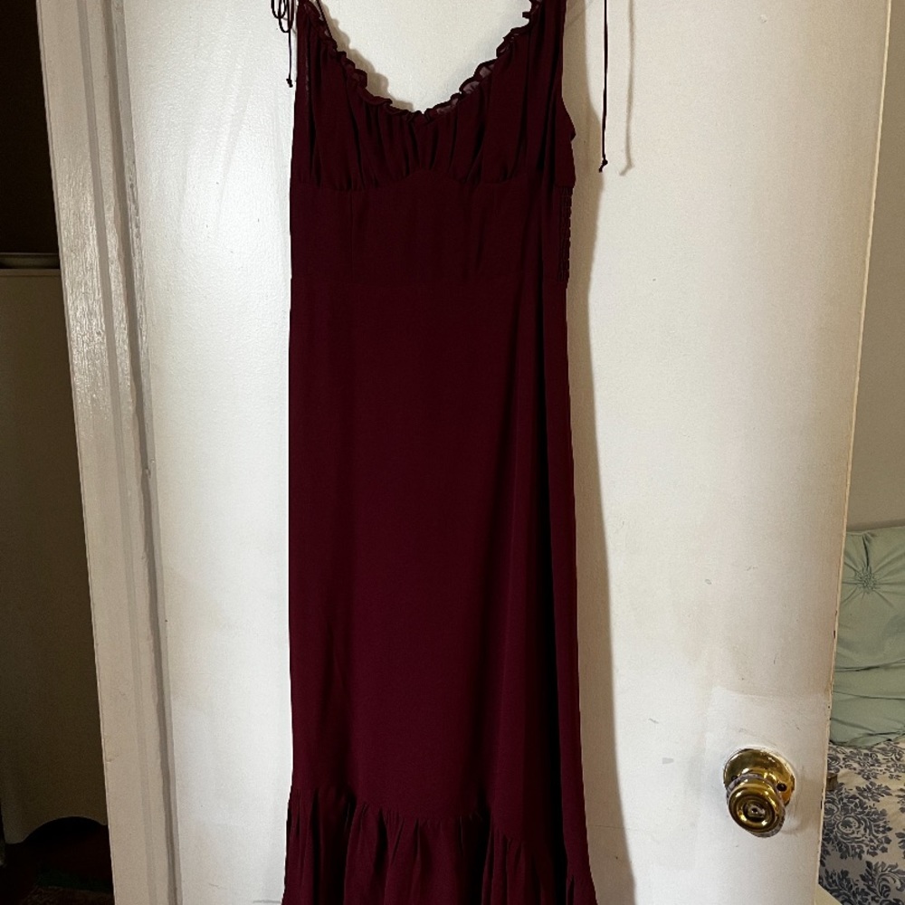 Reformation burgundy midi dress